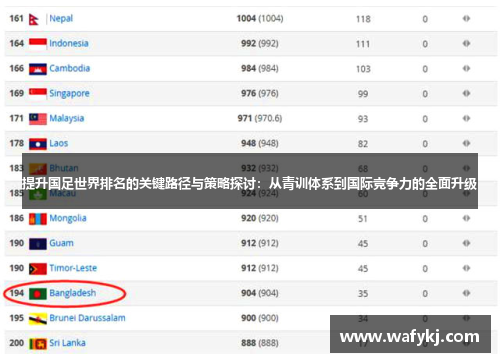 提升国足世界排名的关键路径与策略探讨:从青训体系到国际竞争力的全面升级 提升国足世界排名的关键路径与策略探讨:从青训体系到国际竞争力的全面升级